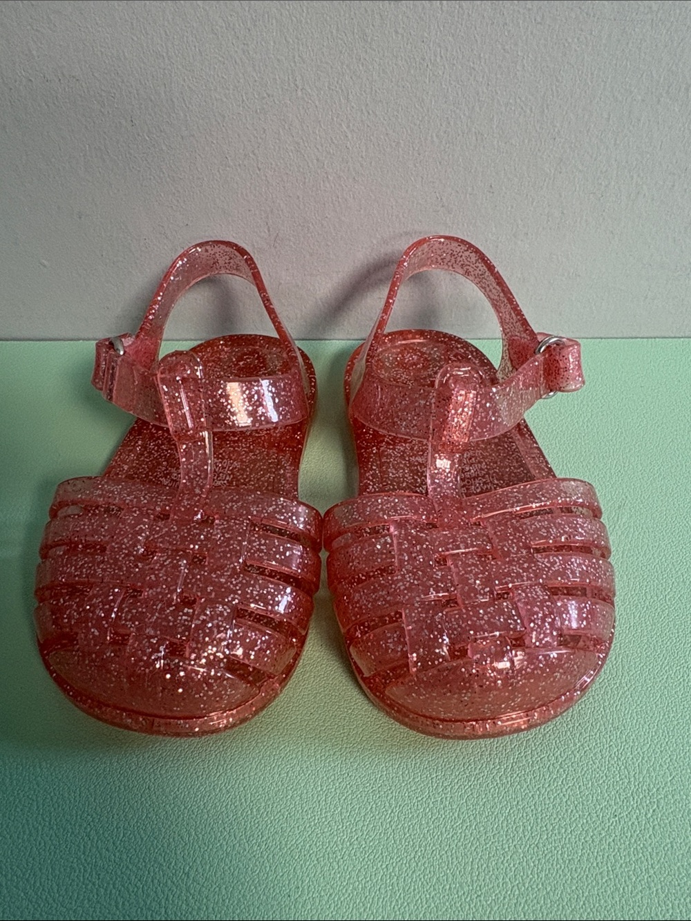 Old Navy Pink Glittery Gel Sandals, Baby Toddler Girl Size 3, Summer Sandals